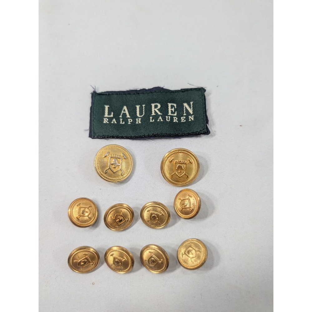 Lauren Ralph Lauren 10 Replacement Buttons Gold Tone Eagle Labels Shank